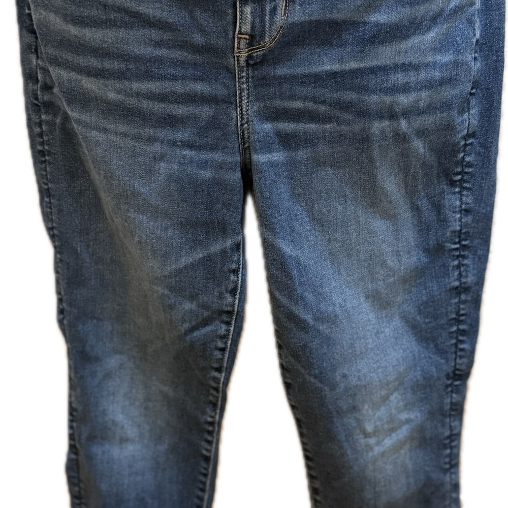 American Eagle Outfitters Blue Skinny Jeans with Distressed Details